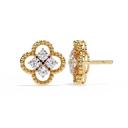 Celeste Clover Diamond Stud Earrings