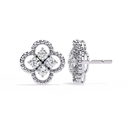 Celeste Clover Diamond Stud Earrings
