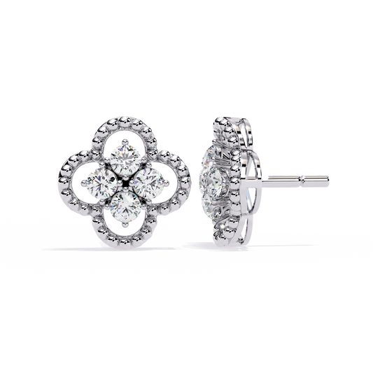 Celeste Clover Diamond Stud Earrings