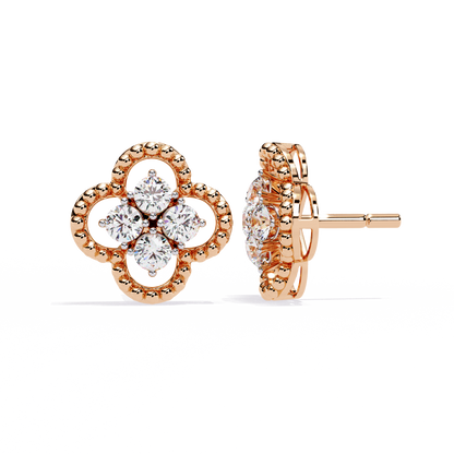 Celeste Clover Diamond Stud Earrings
