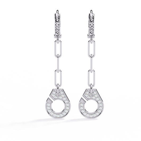 Luxe Chain Drop Hoop Earrings
