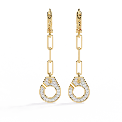 Luxe Chain Drop Hoop Earrings