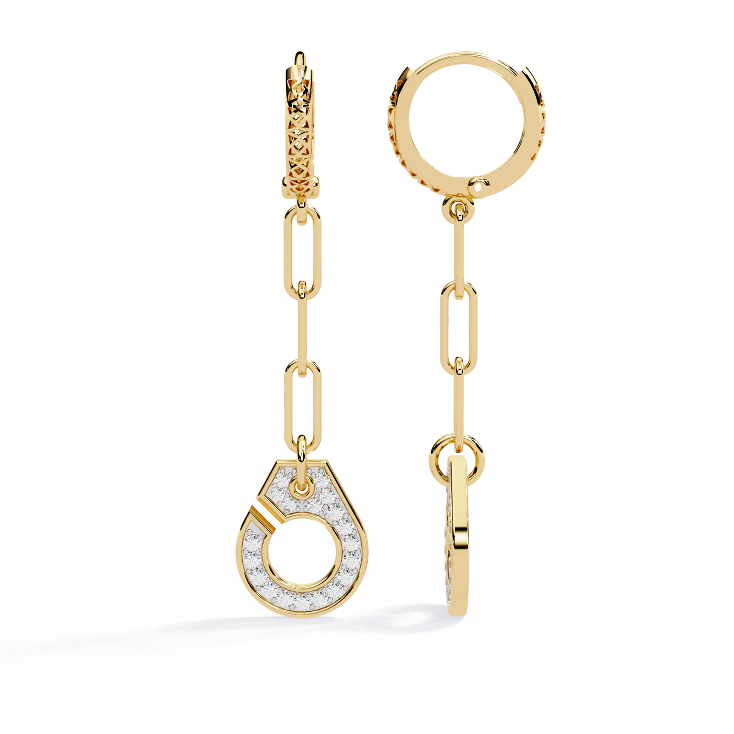Luxe Chain Drop Hoop Earrings