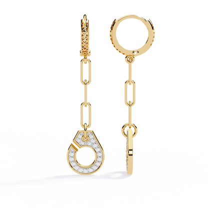 Luxe Chain Drop Hoop Earrings