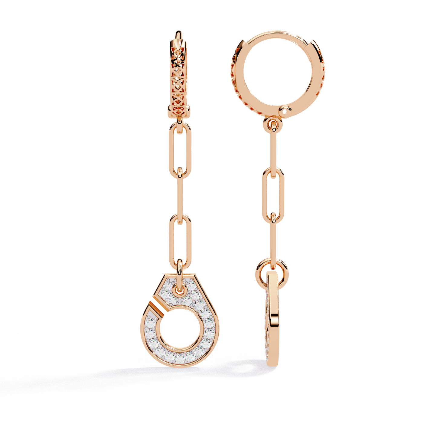 Luxe Chain Drop Hoop Earrings