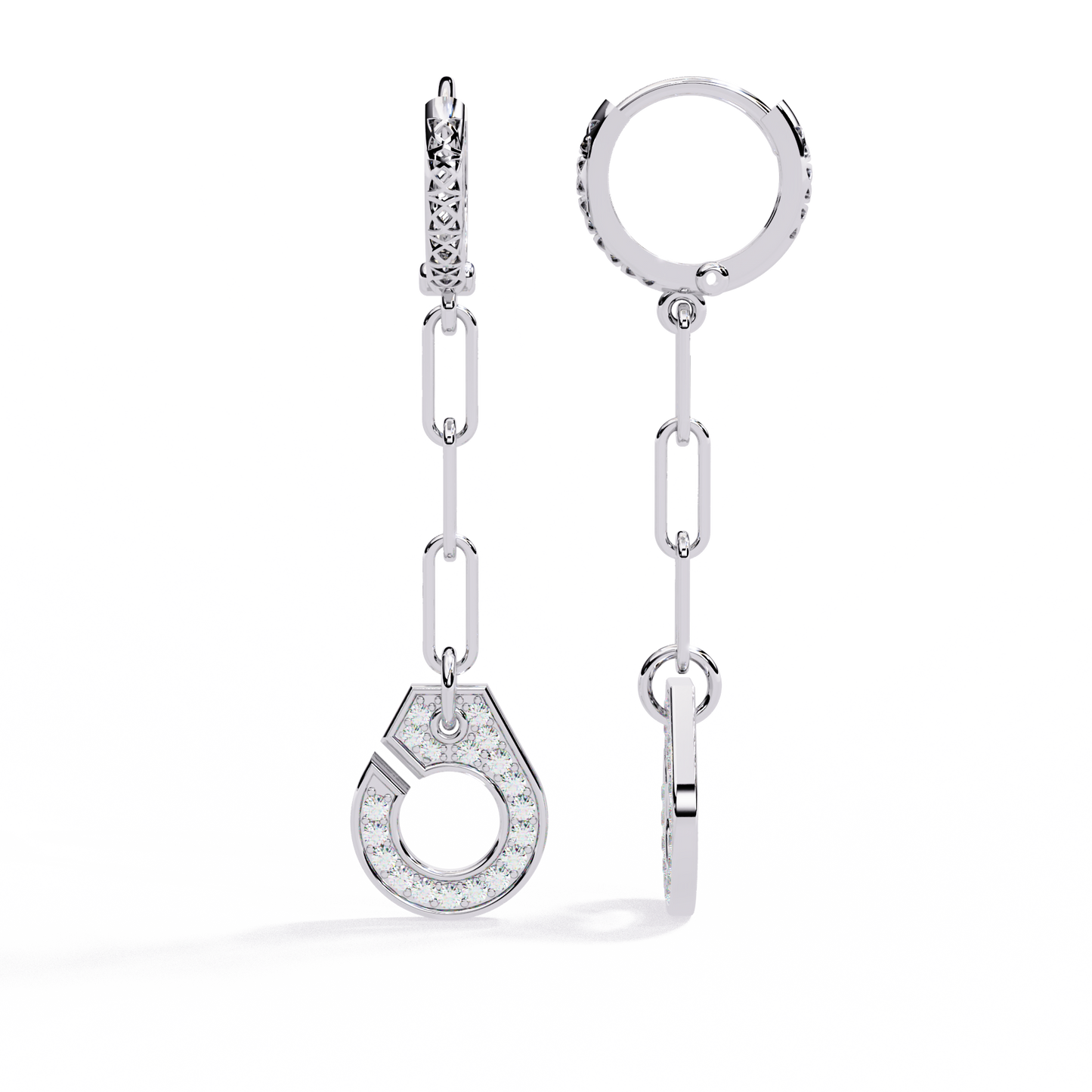 Luxe Chain Drop Hoop Earrings