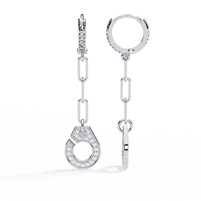Luxe Chain Drop Hoop Earrings