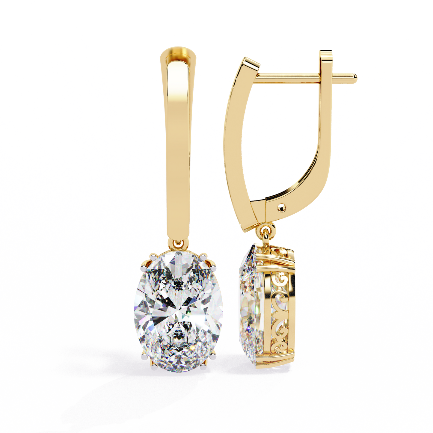 Zeromakin Aurelia Oval Drop Earrings