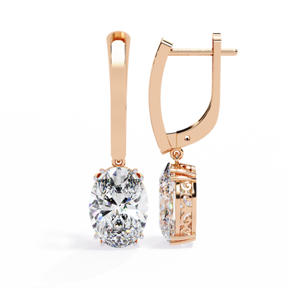 Zeromakin Aurelia Oval Drop Earrings