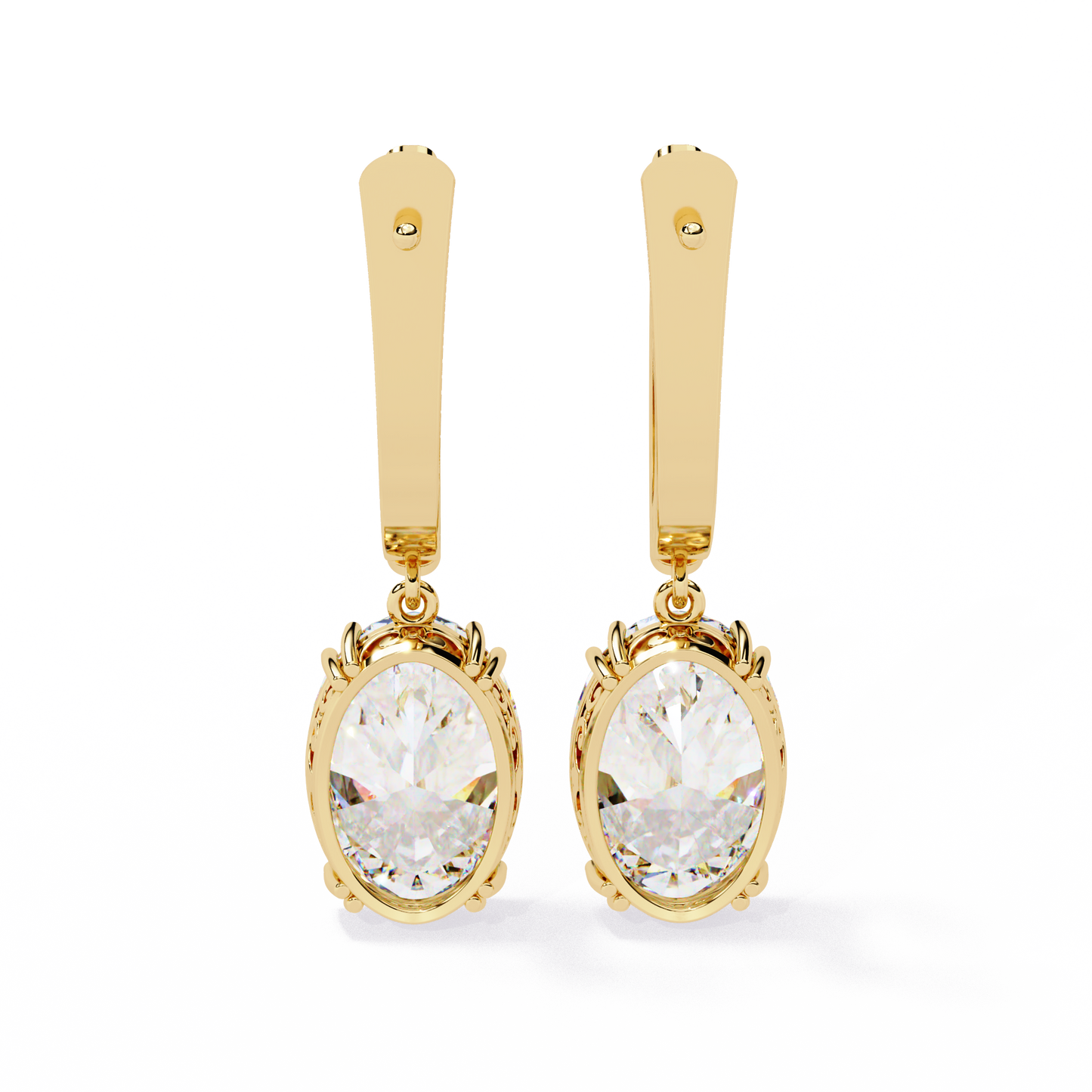 Zeromakin Aurelia Oval Drop Earrings