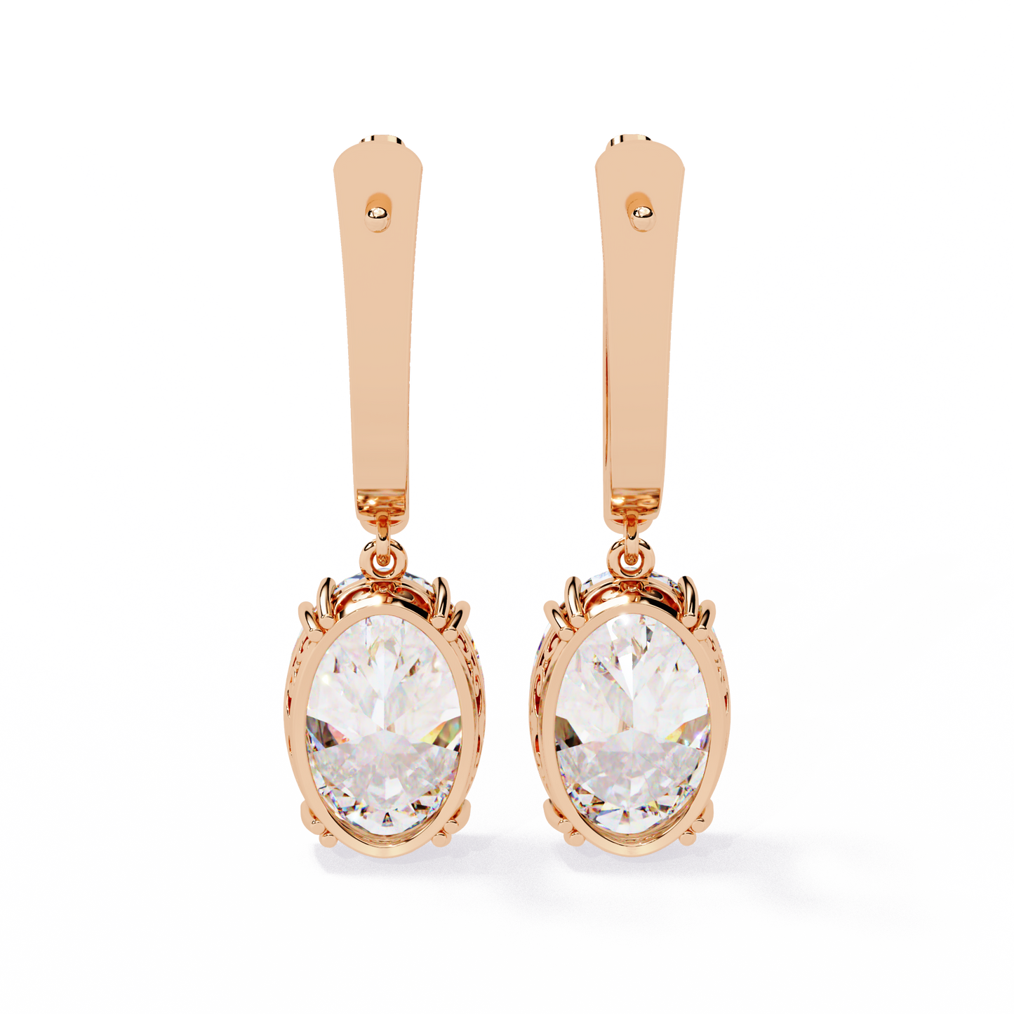 Zeromakin Aurelia Oval Drop Earrings