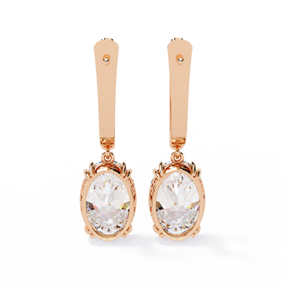 Zeromakin Aurelia Oval Drop Earrings