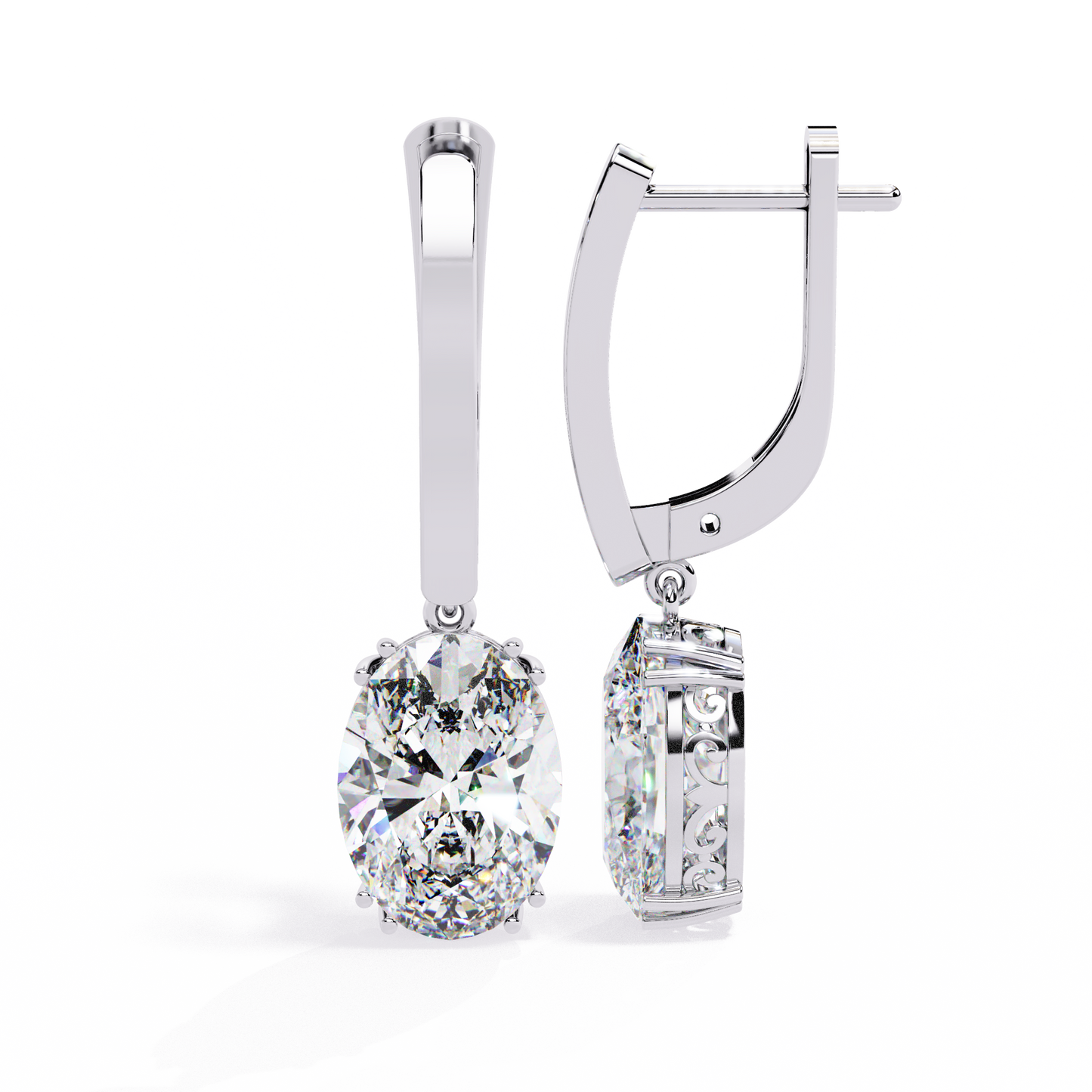 Zeromakin Aurelia Oval Drop Earrings