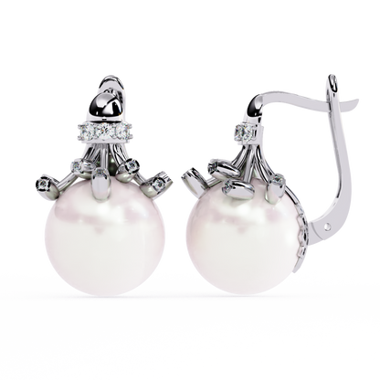 Celeste Pearl Crown Earrings