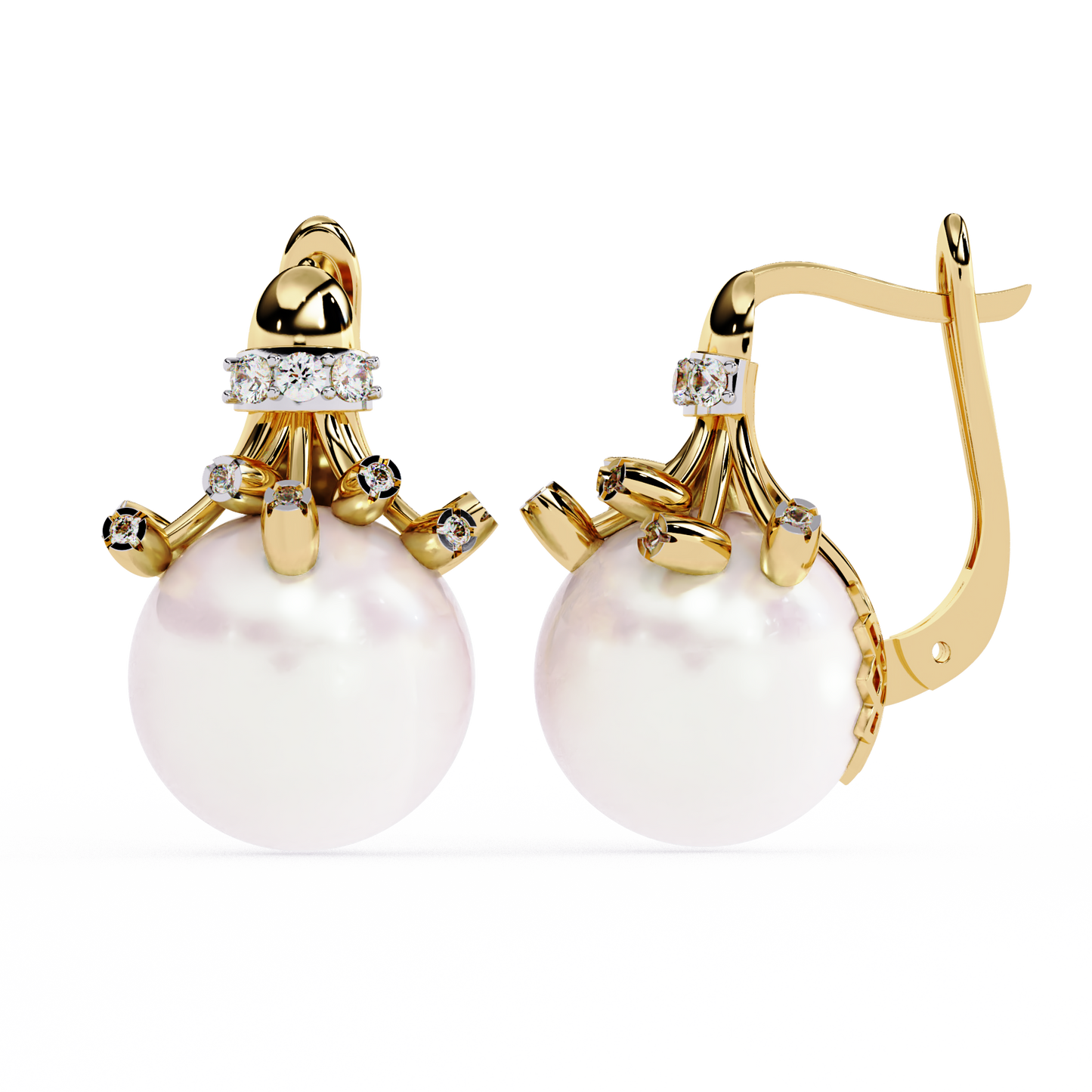 Celeste Pearl Crown Earrings
