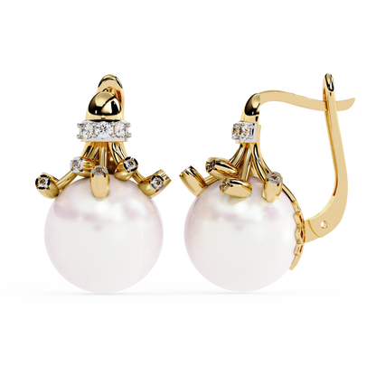 Celeste Pearl Crown Earrings