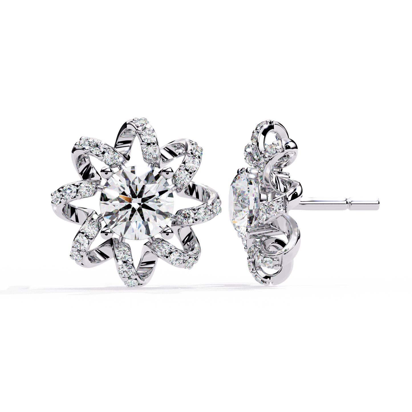 Heliora Floral Diamond Earrings