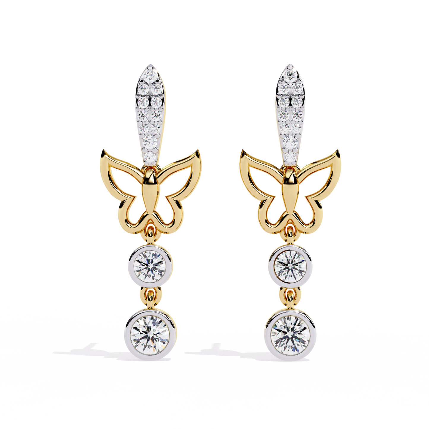 Enchanted Flutter Diamond Drop Earrings