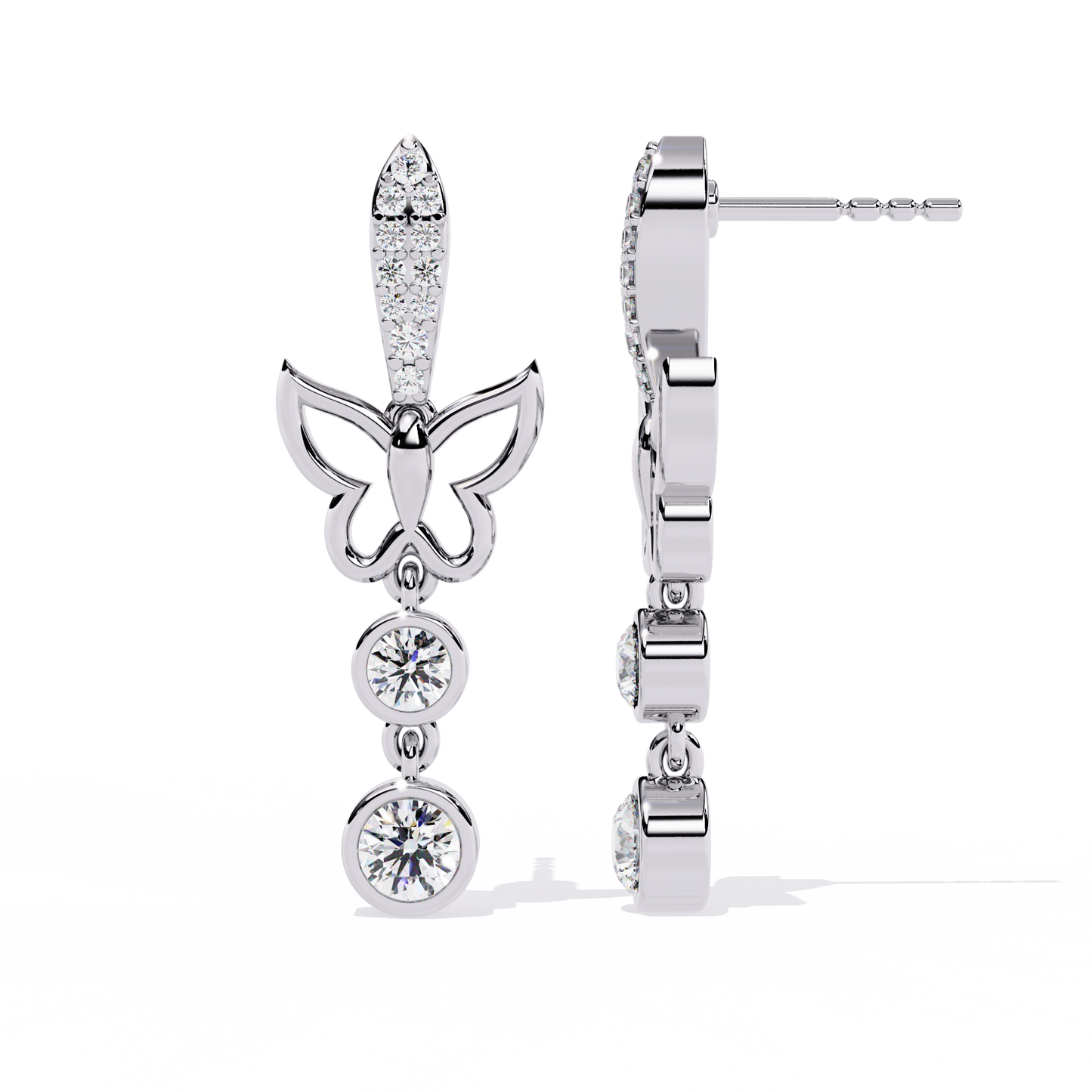 Enchanted Flutter Diamond Drop Earrings