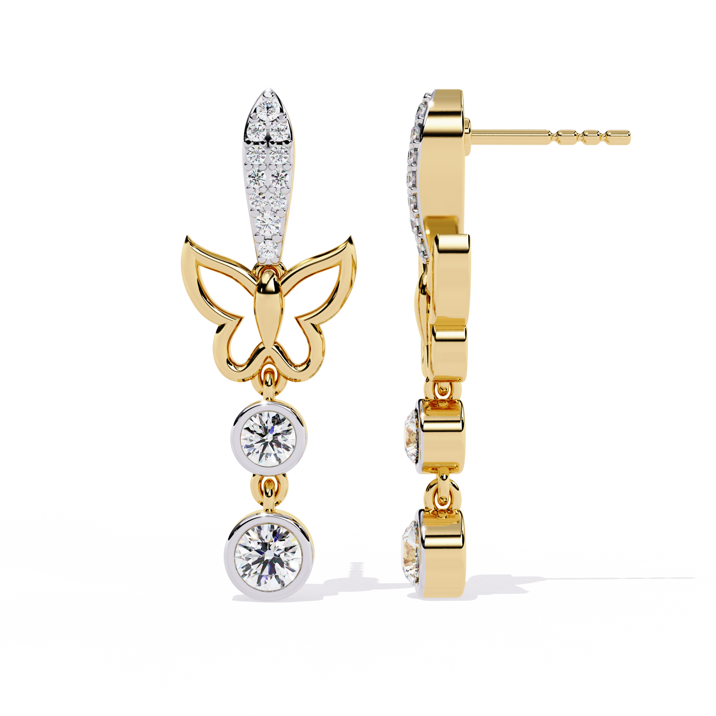 Enchanted Flutter Diamond Drop Earrings