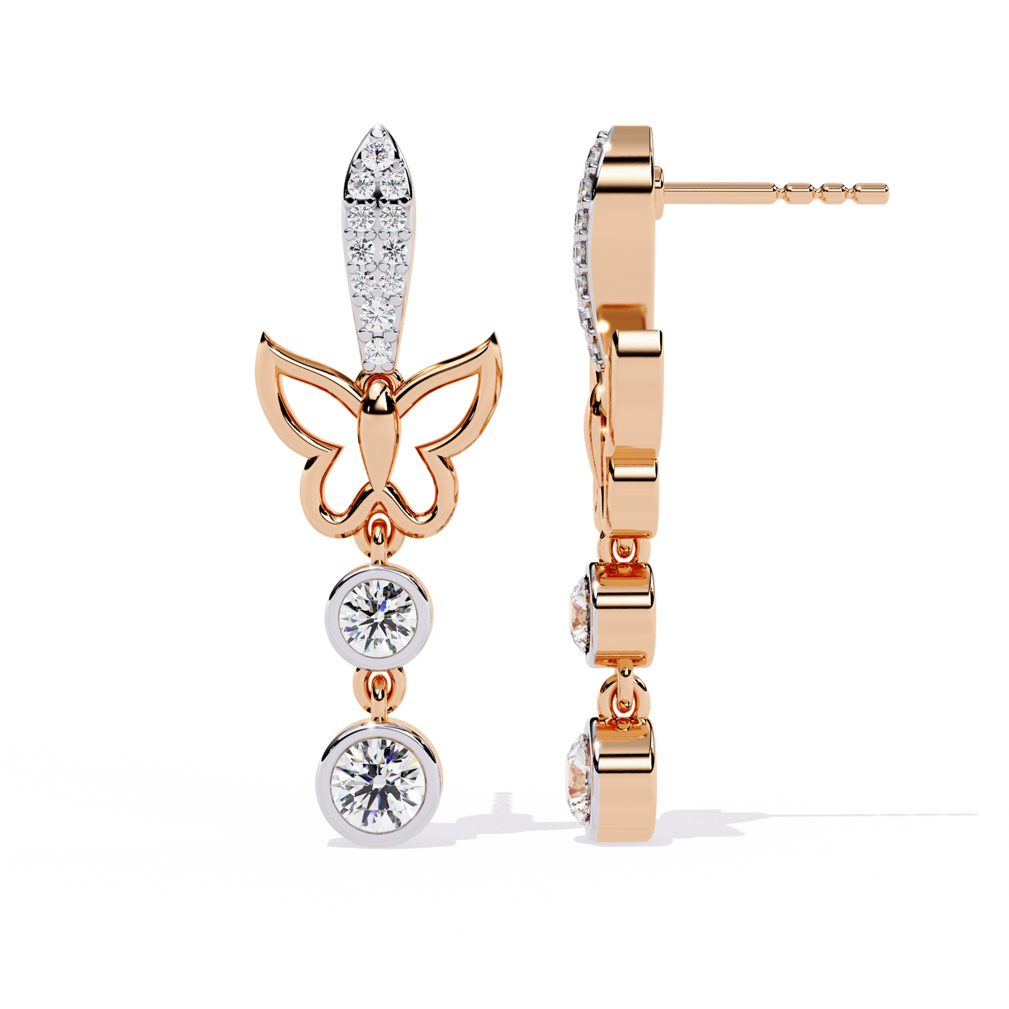Enchanted Flutter Diamond Drop Earrings