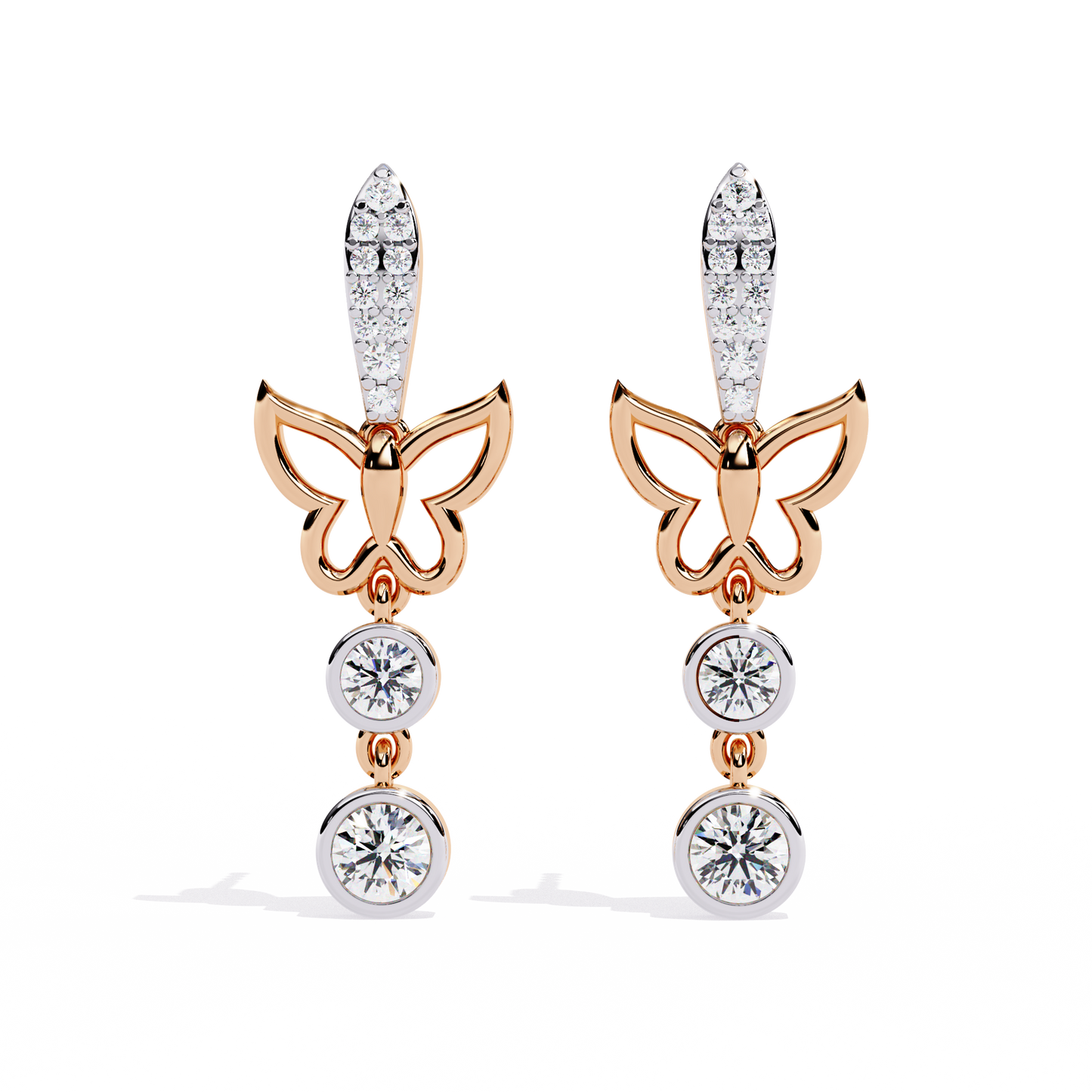 Enchanted Flutter Diamond Drop Earrings