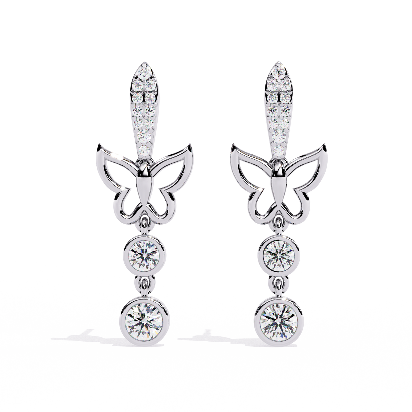 Enchanted Flutter Diamond Drop Earrings