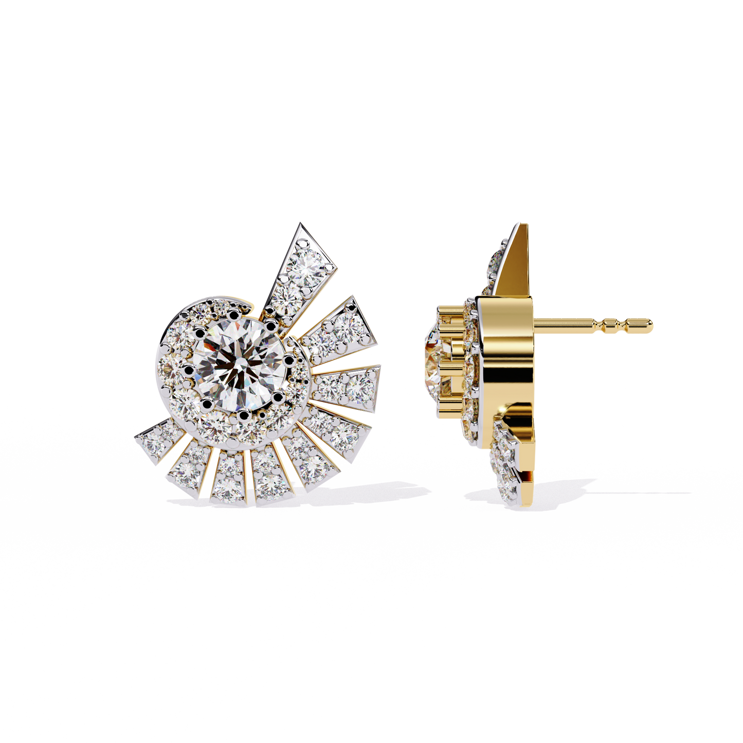 Zeromakin Radiant Halo Stud Earrings