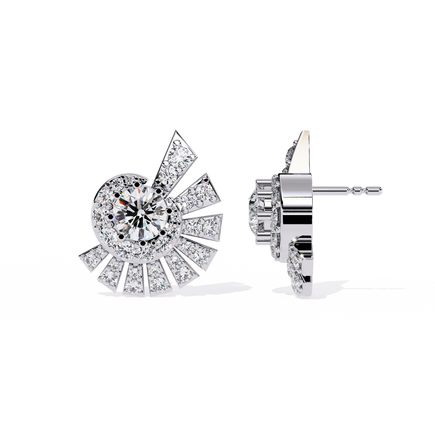Zeromakin Radiant Halo Stud Earrings
