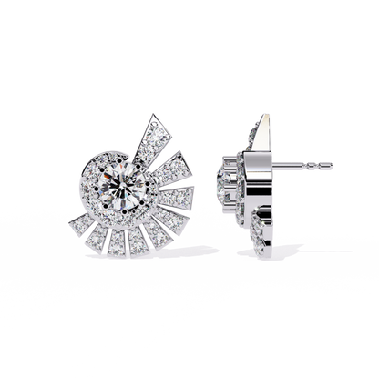 Zeromakin Radiant Halo Stud Earrings