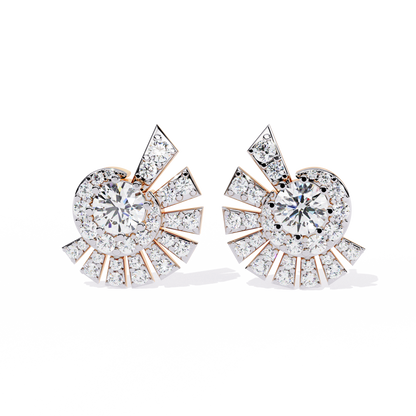 Zeromakin Radiant Halo Stud Earrings