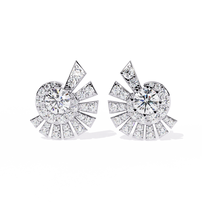 Zeromakin Radiant Halo Stud Earrings
