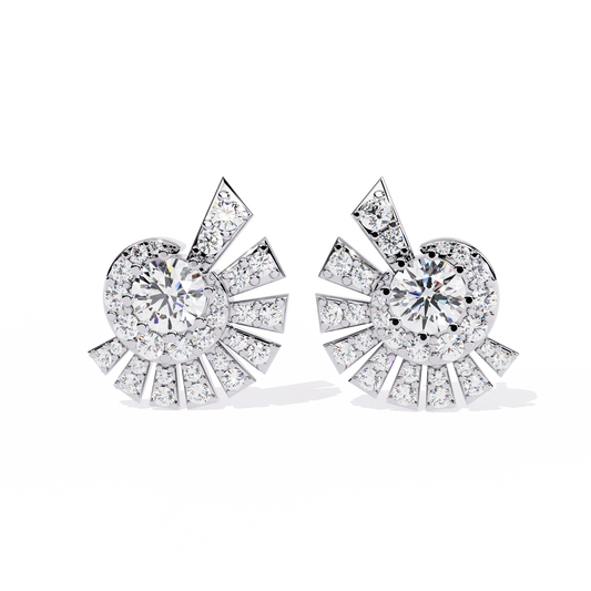 Zeromakin Radiant Halo Stud Earrings