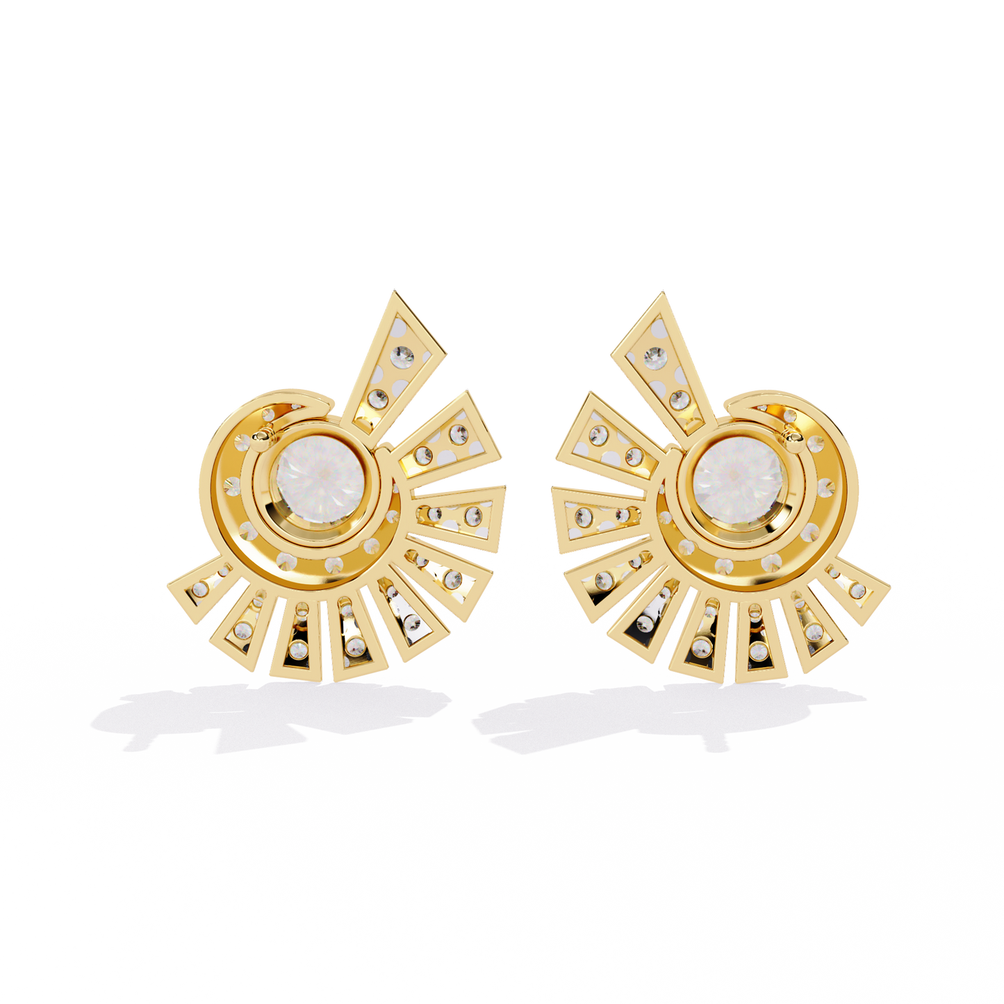 Zeromakin Radiant Halo Stud Earrings