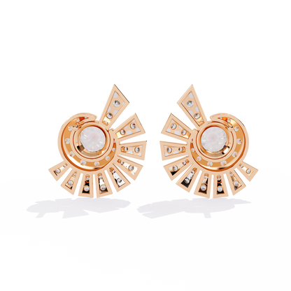 Zeromakin Radiant Halo Stud Earrings