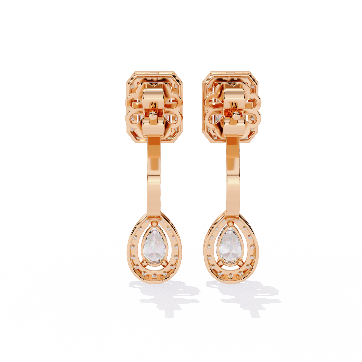Emerald Halo Drop Earrings