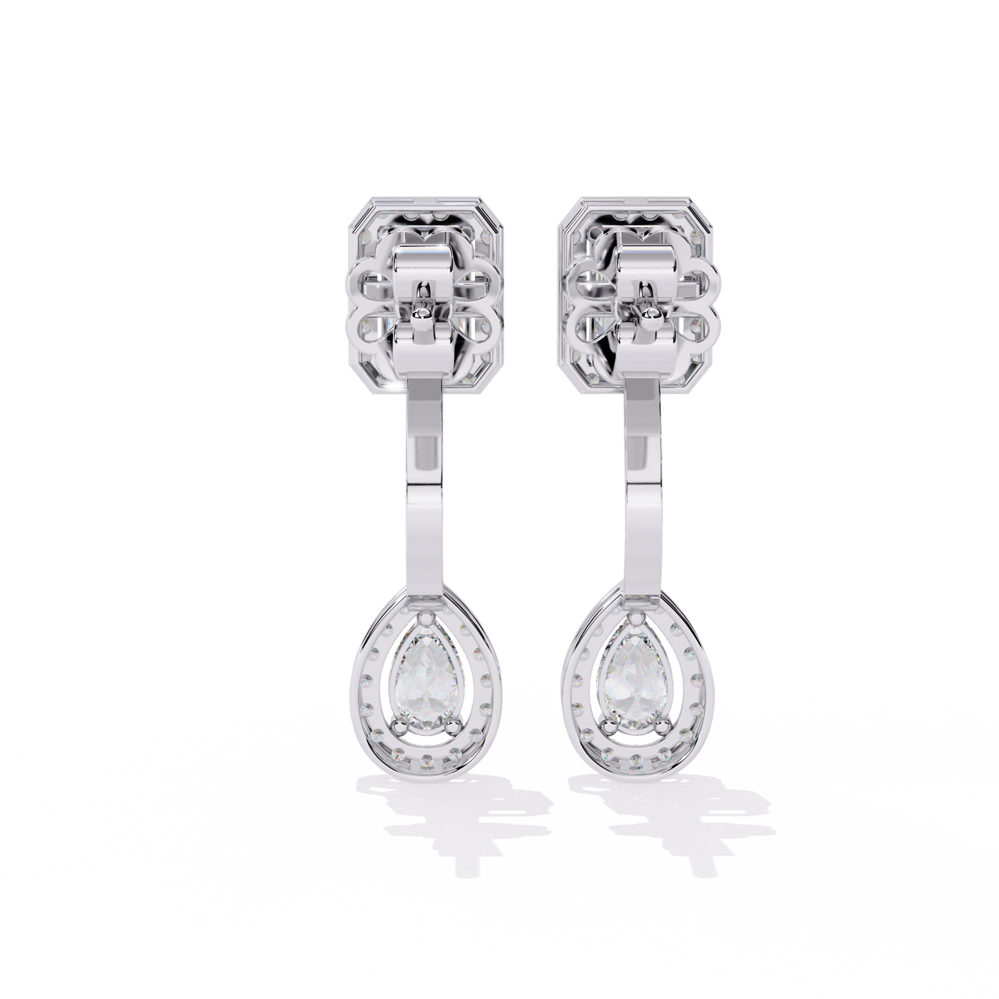 Emerald Halo Drop Earrings