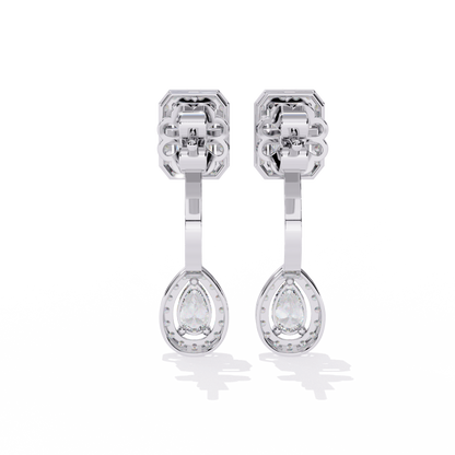Emerald Halo Drop Earrings