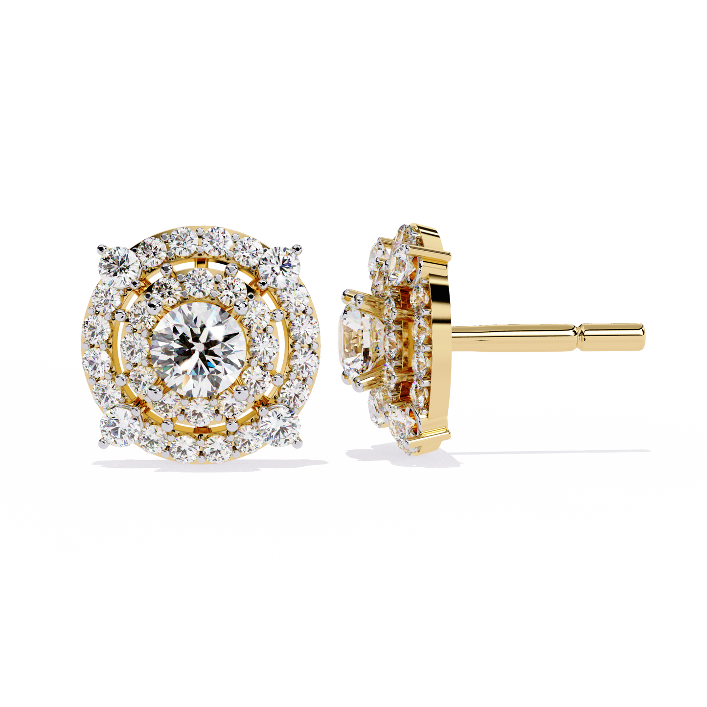 Celestia Double Halo Stud Earrings