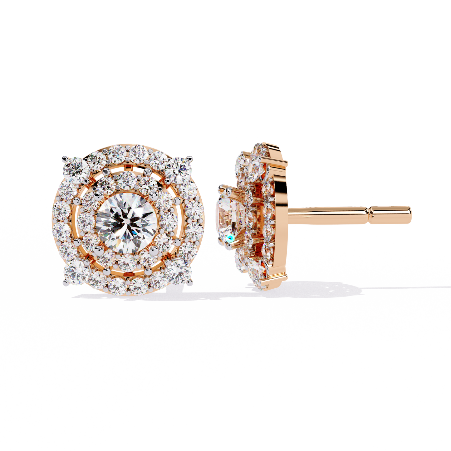 Celestia Double Halo Stud Earrings