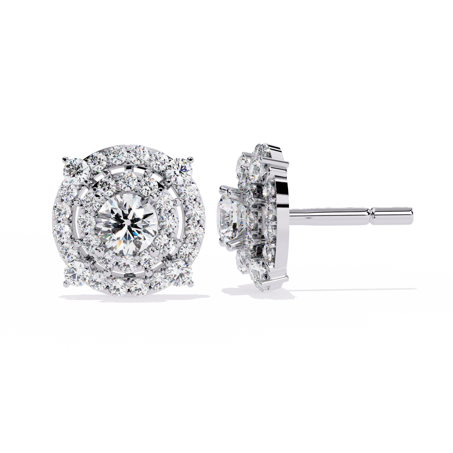 Celestia Double Halo Stud Earrings