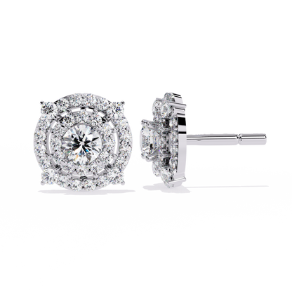 Celestia Double Halo Stud Earrings
