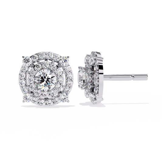 Celestia Double Halo Stud Earrings