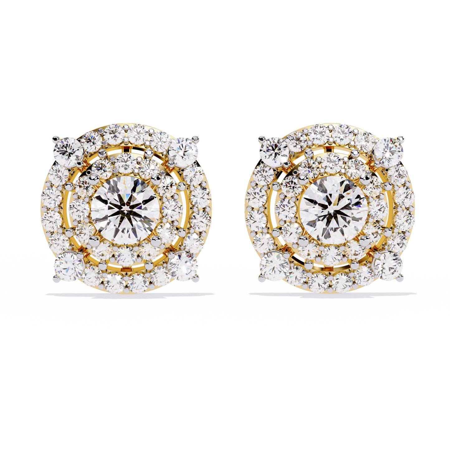Celestia Double Halo Stud Earrings