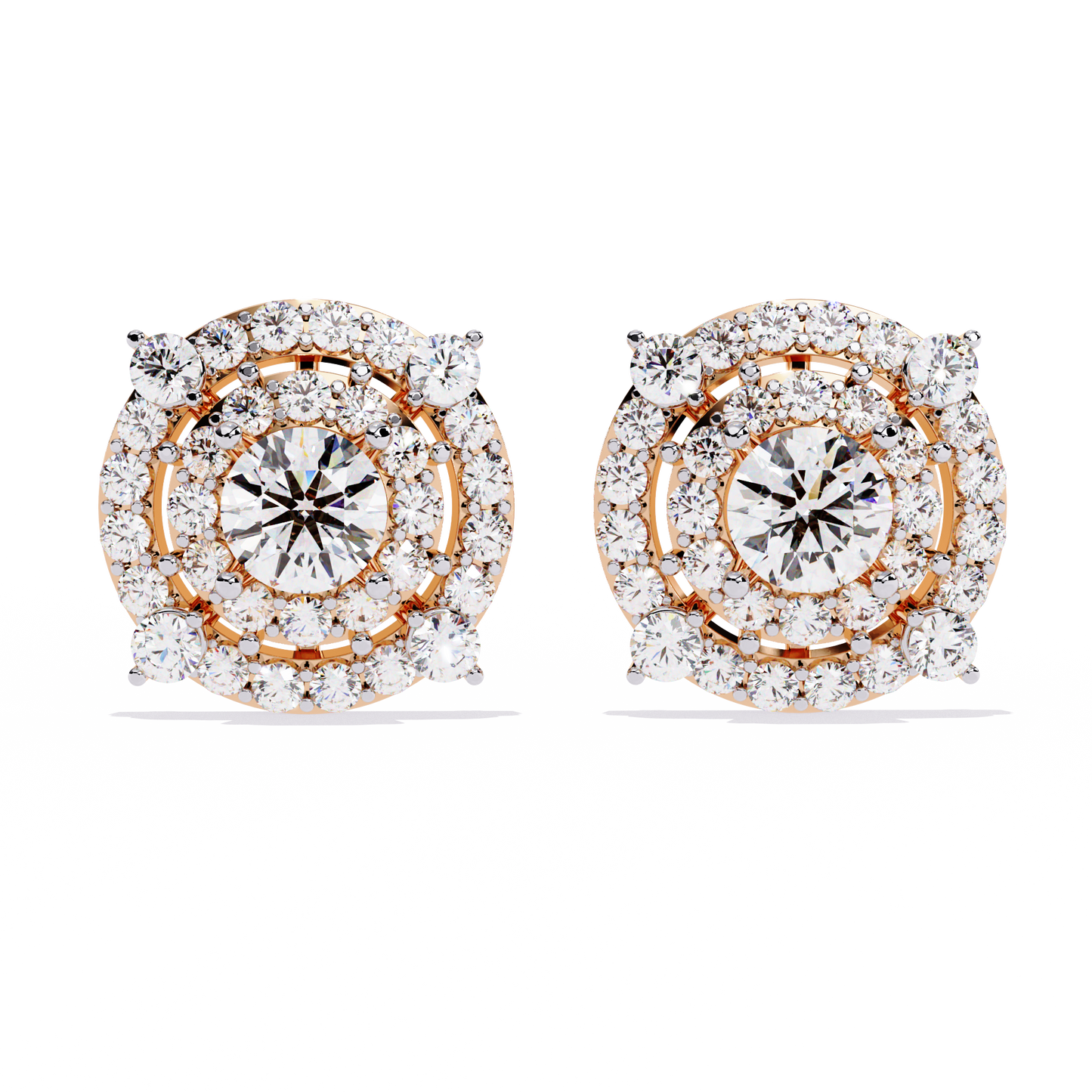 Celestia Double Halo Stud Earrings