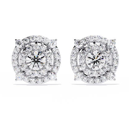 Celestia Double Halo Stud Earrings