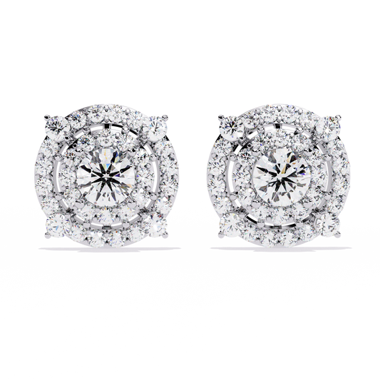 Celestia Double Halo Stud Earrings
