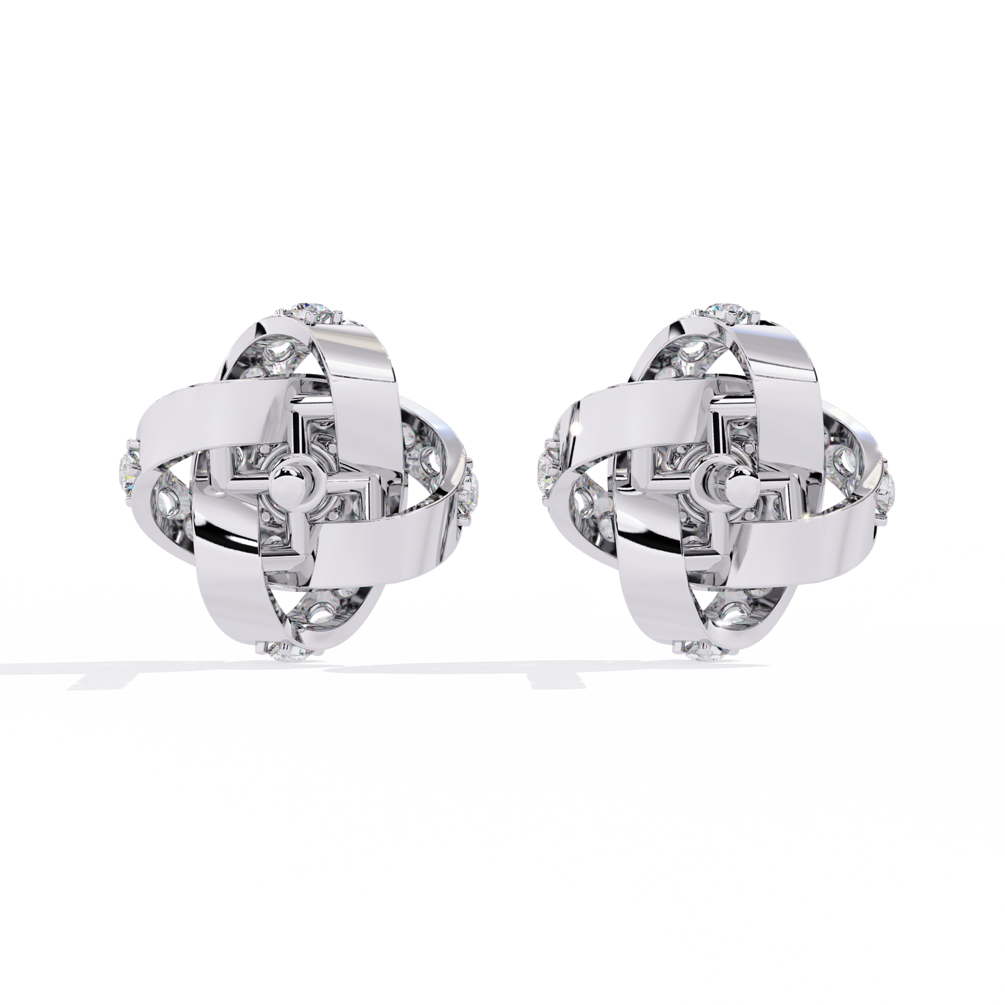 Infinity Bloom Diamond Stud Earrings
