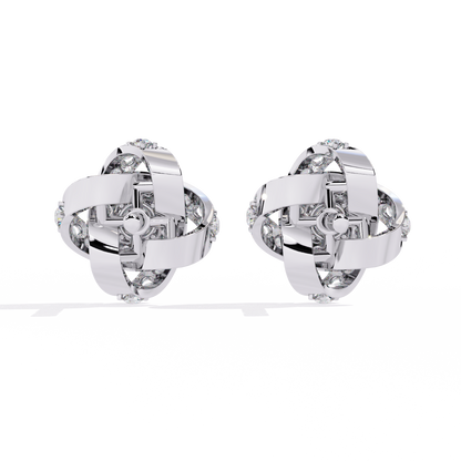 Infinity Bloom Diamond Stud Earrings