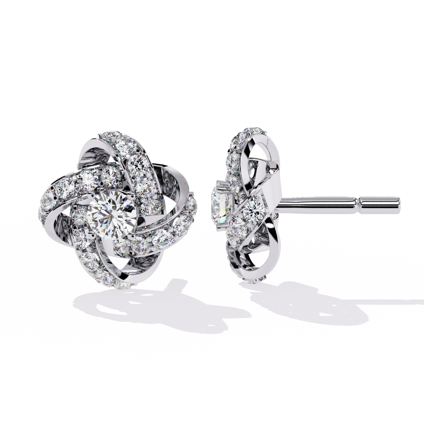 Infinity Bloom Diamond Stud Earrings